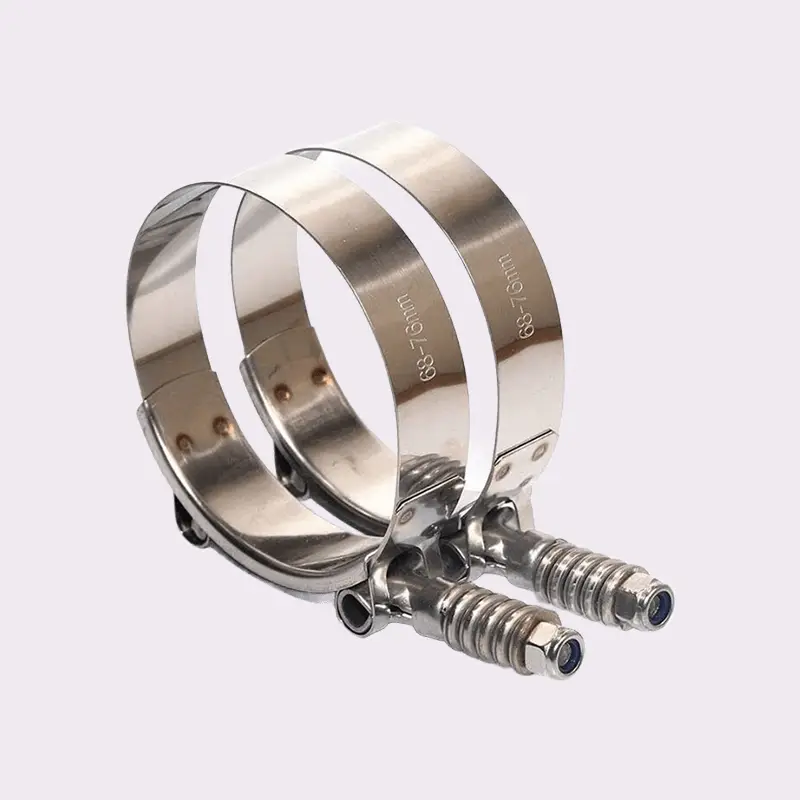 spring-loaded T-bolt hose clamp