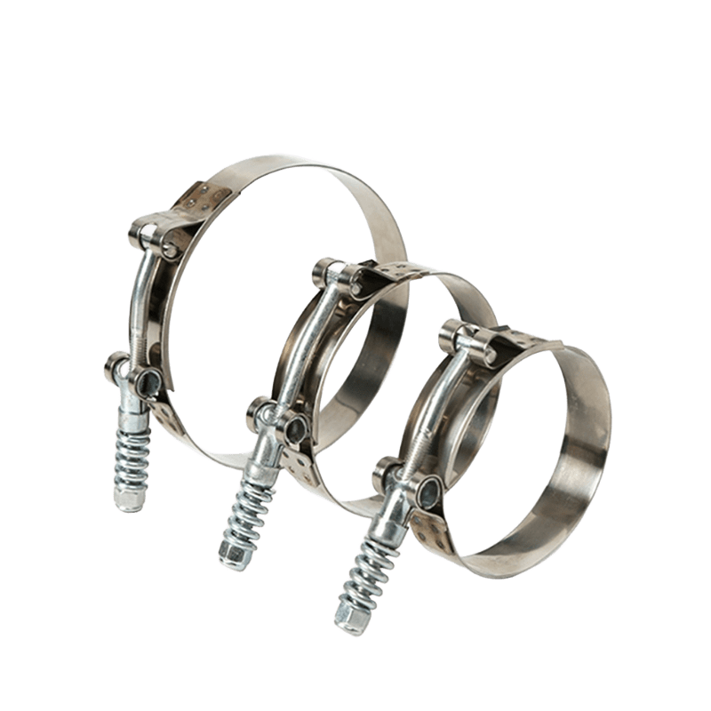 spring-loaded T-bolt hose clamp